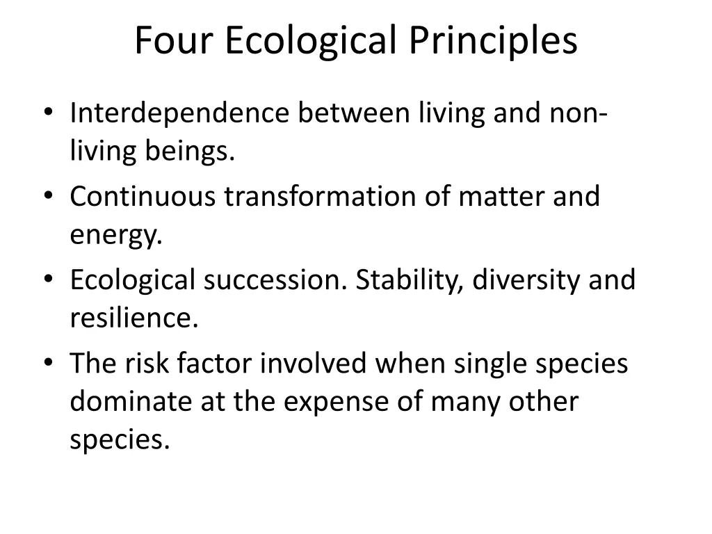 four ecological principles