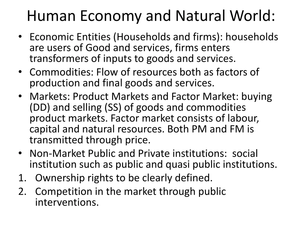 human economy and natural world economic entities