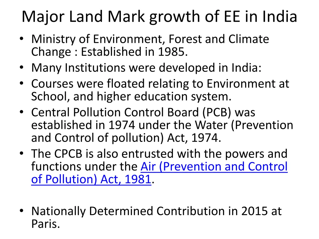 major land mark growth of ee in india ministry