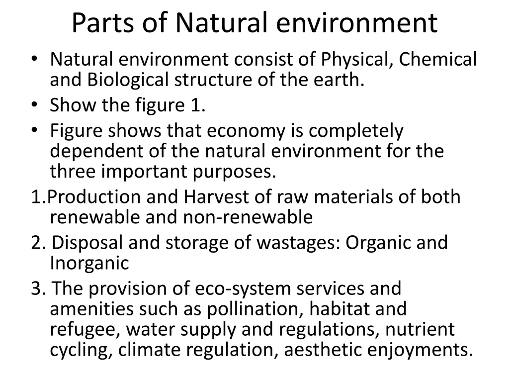 parts of natural environment natural environment