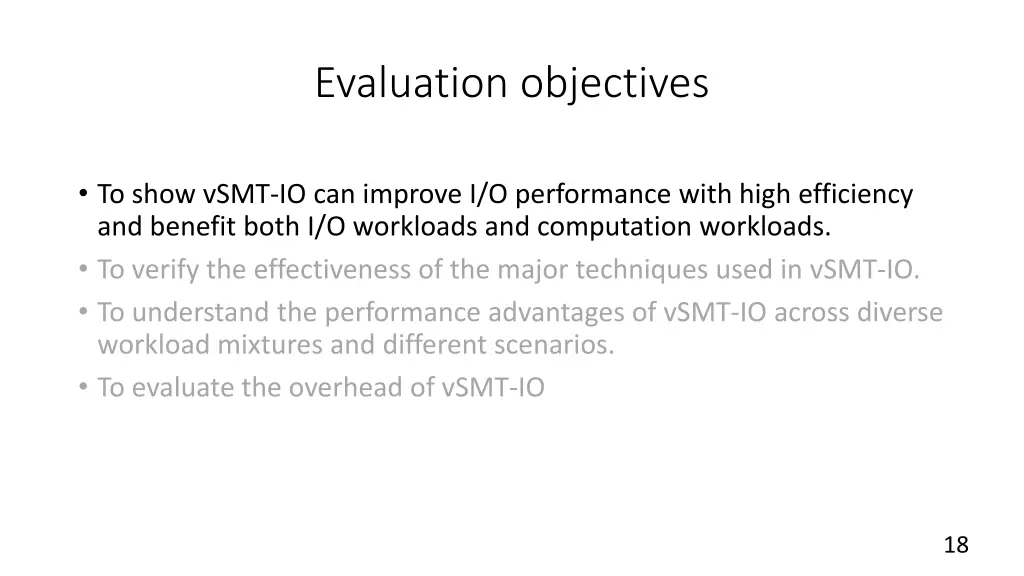 evaluation objectives