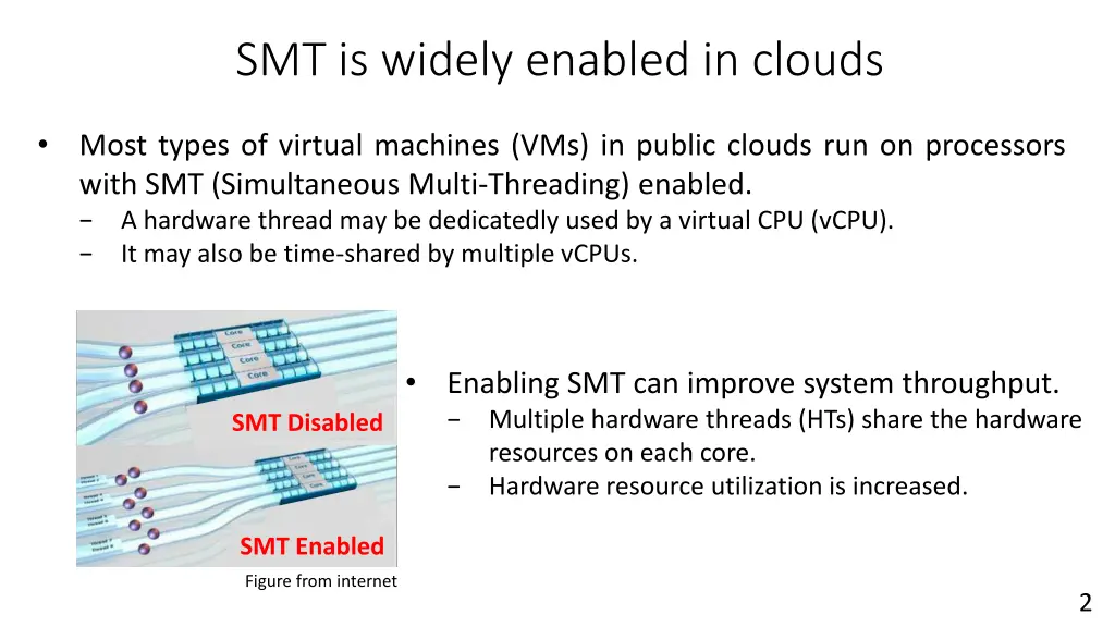 smt is widely enabled in clouds