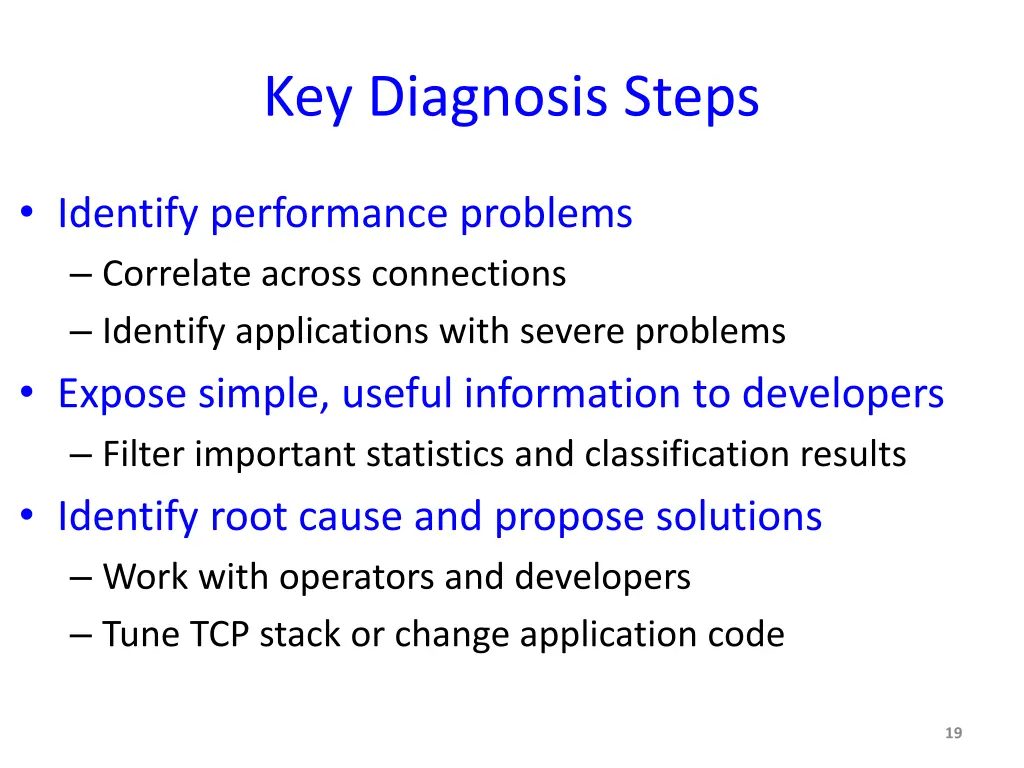 key diagnosis steps