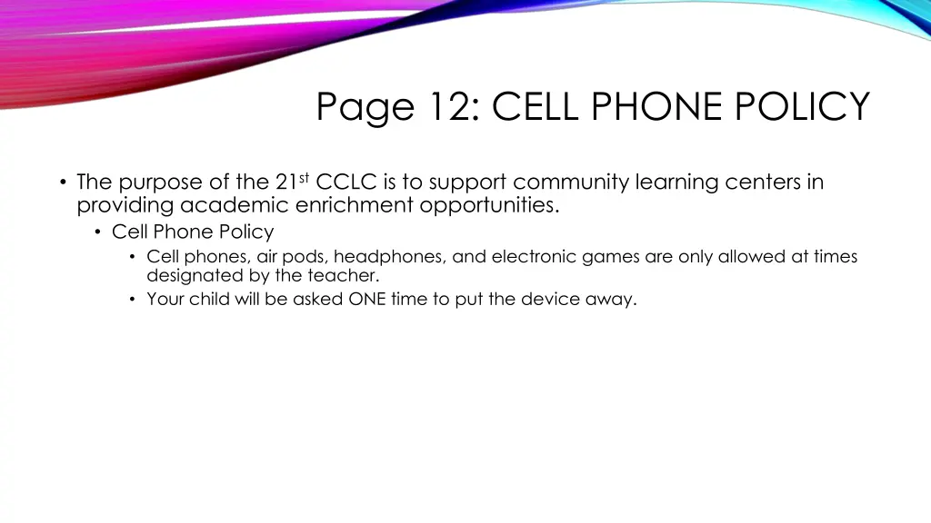 page 12 cell phone policy