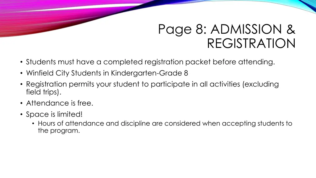 page 8 admission registration