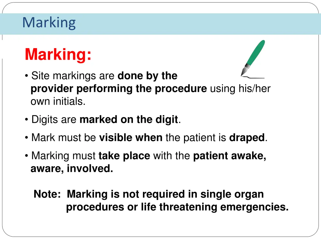 marking