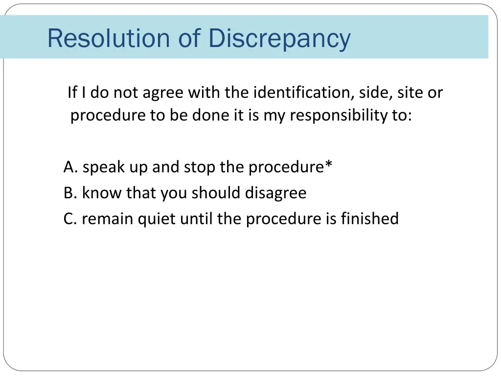 resolution of discrepancy 1