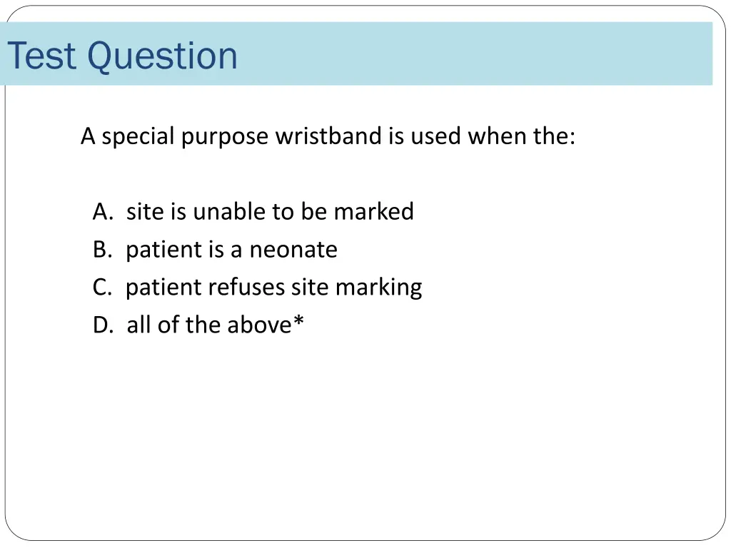 test question 1