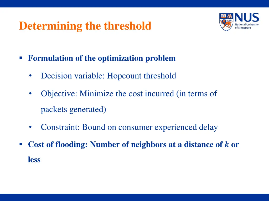 determining the threshold