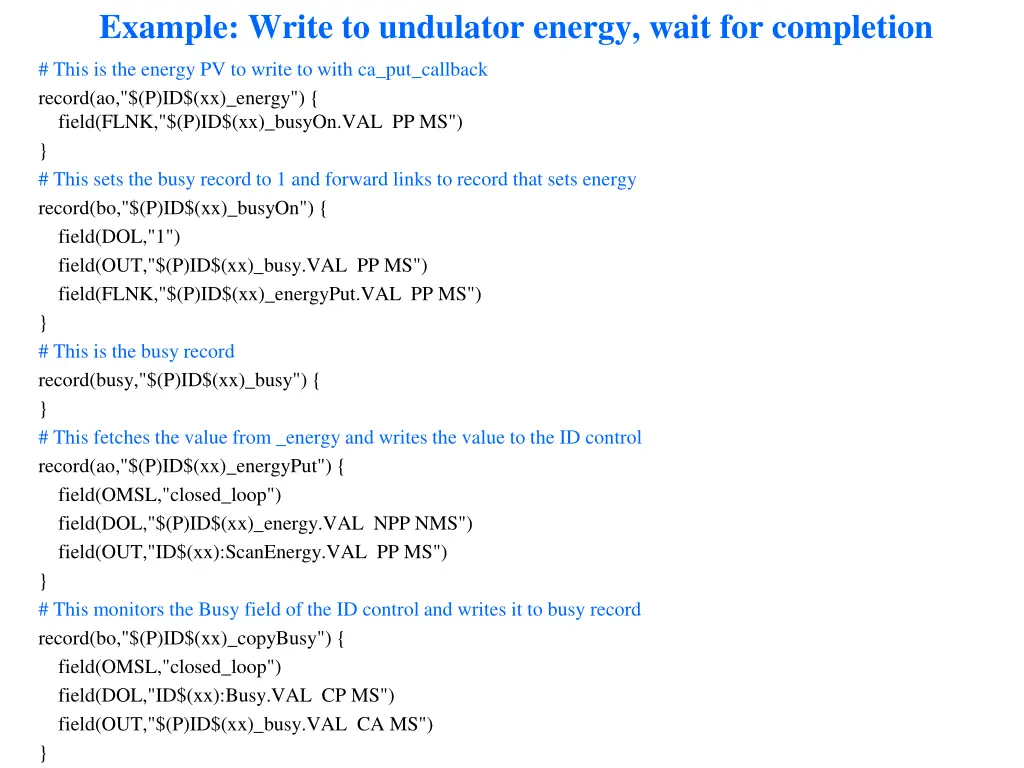 example write to undulator energy wait