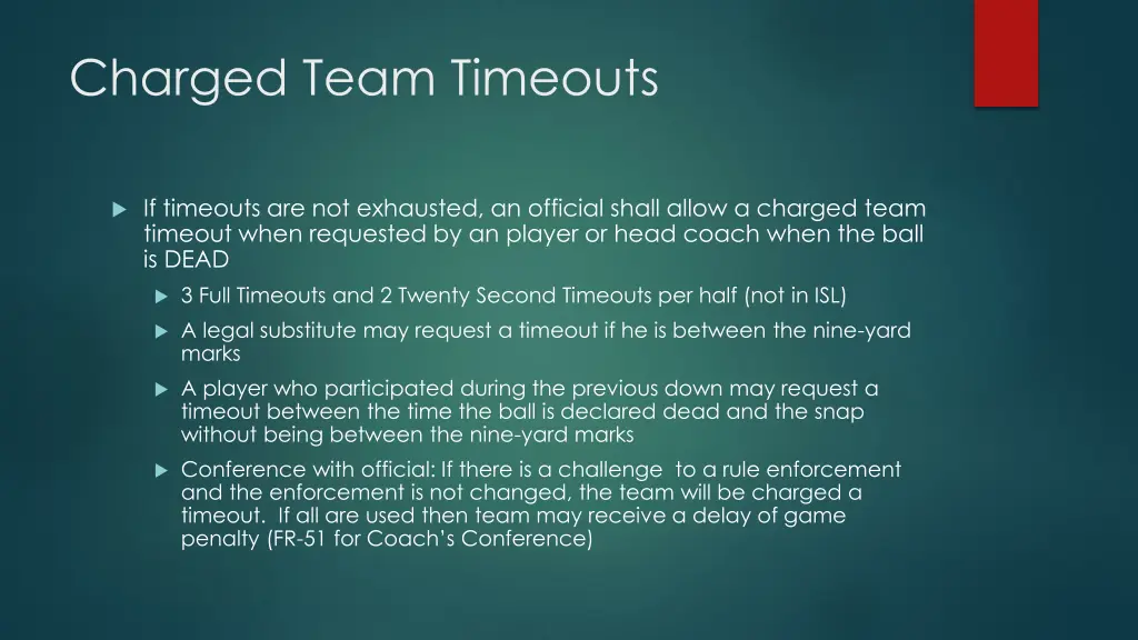 charged team timeouts