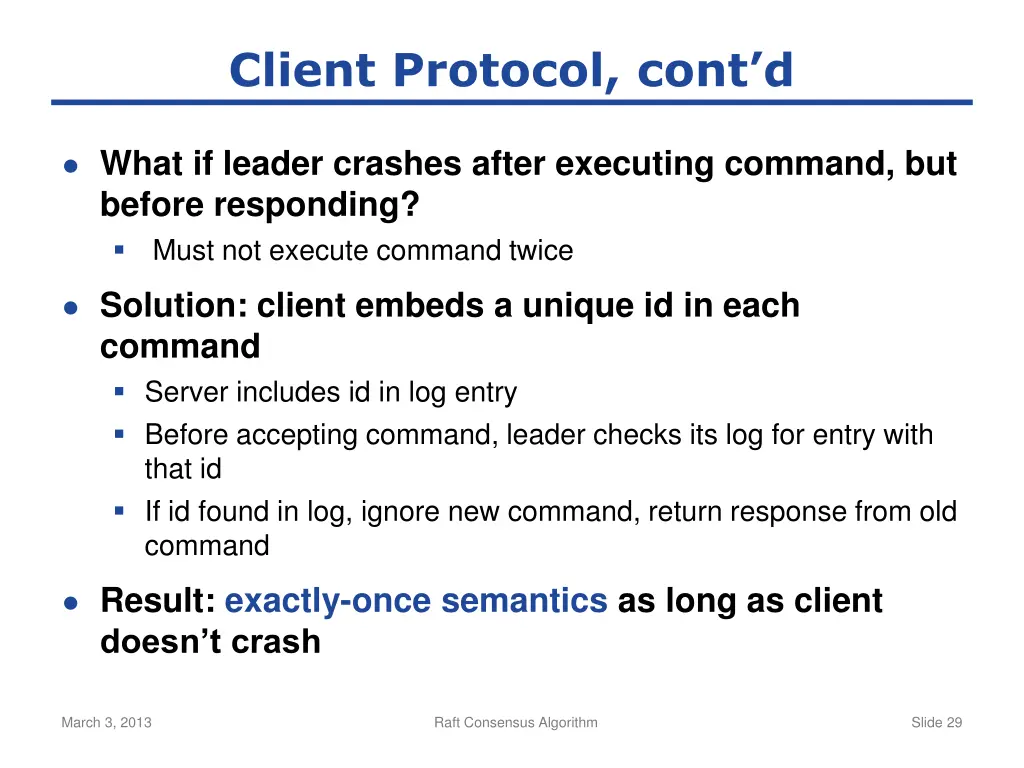 client protocol cont d