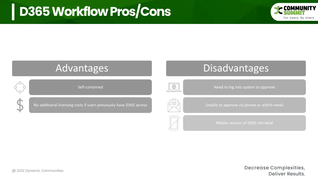 d365 workflow pros cons