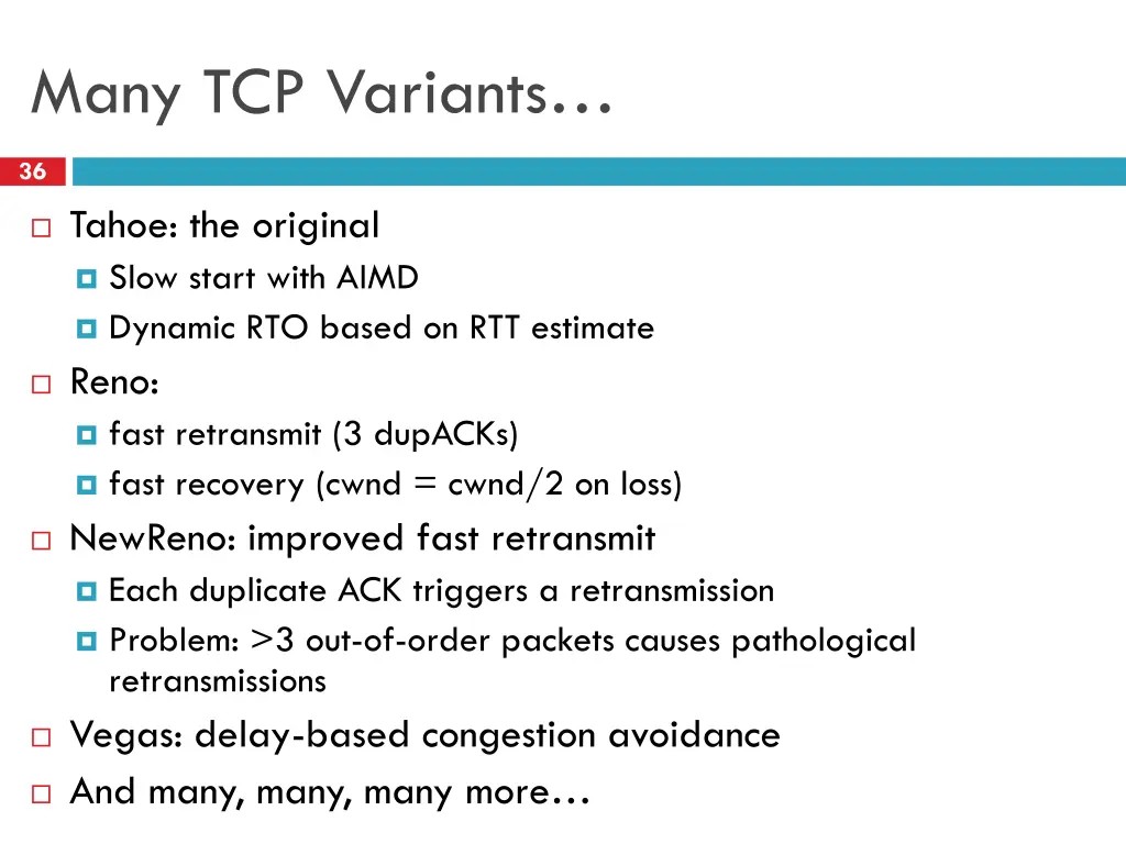 many tcp variants