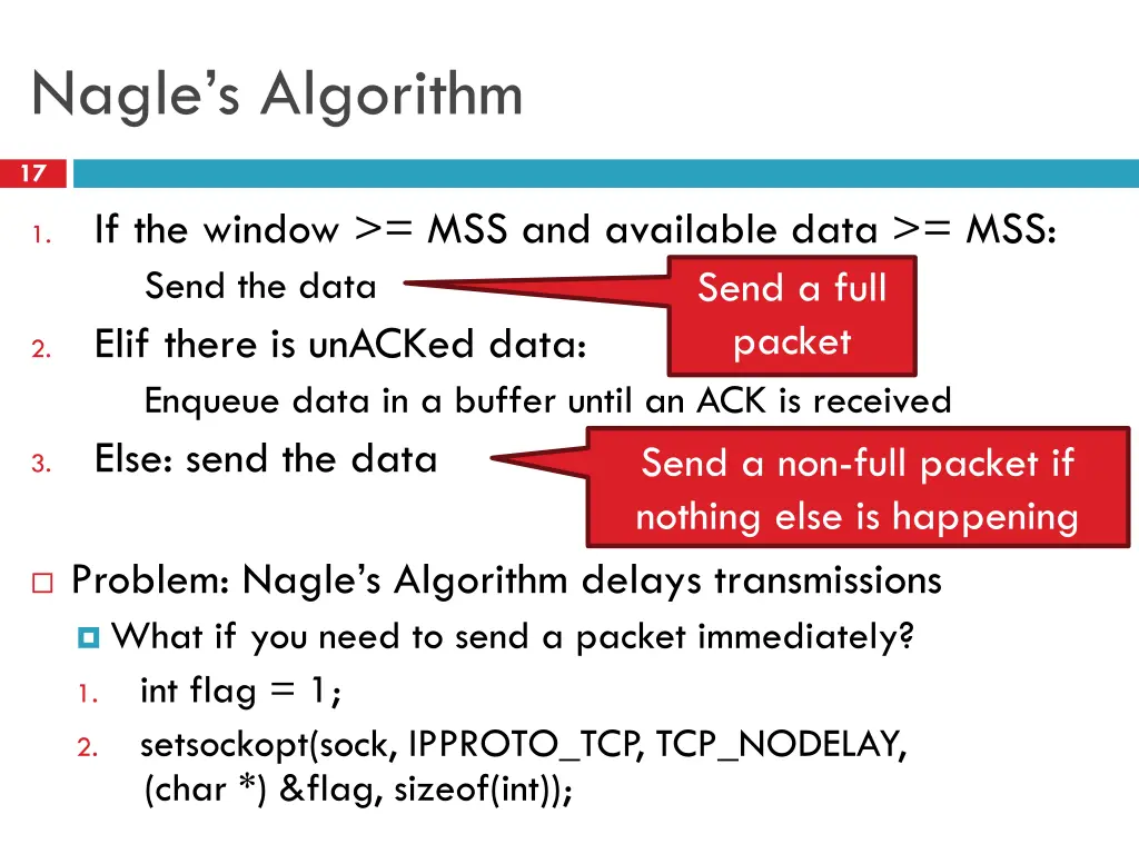 nagle s algorithm