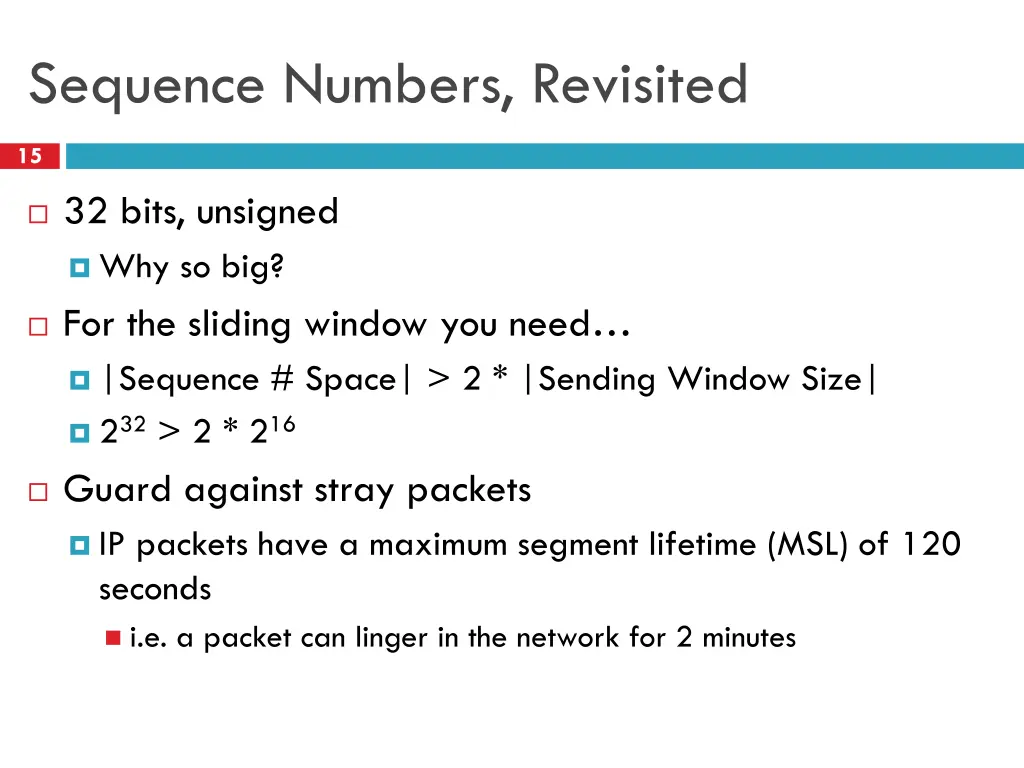 sequence numbers revisited