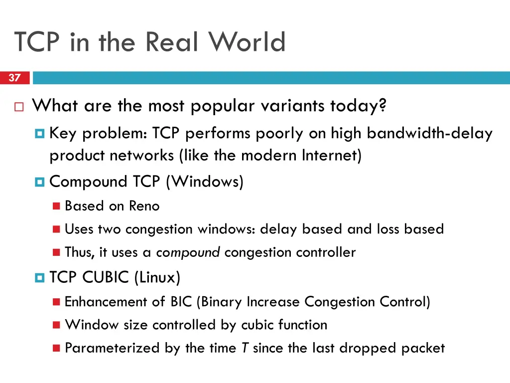 tcp in the real world