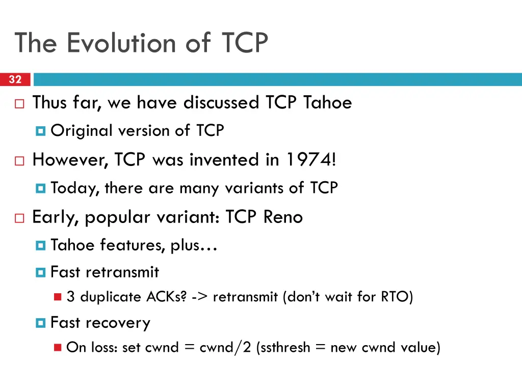 the evolution of tcp