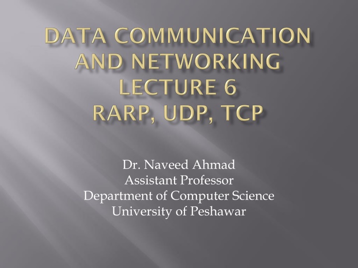 dr naveed ahmad assistant professor department