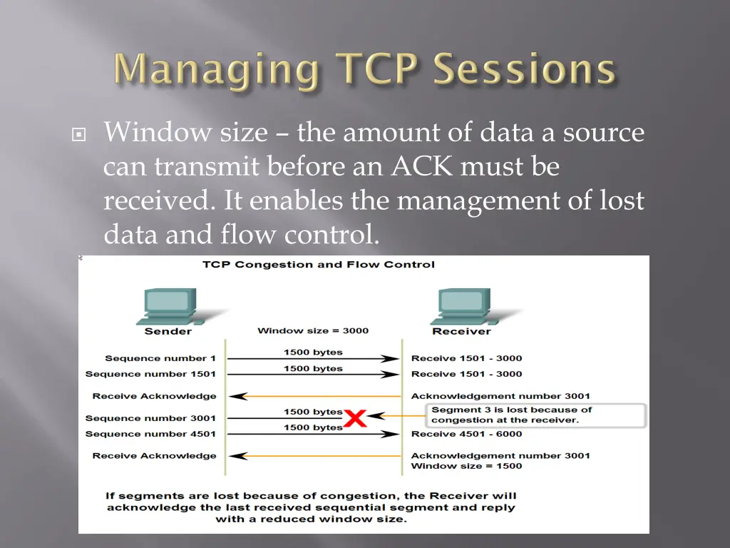 window size the amount of data a source