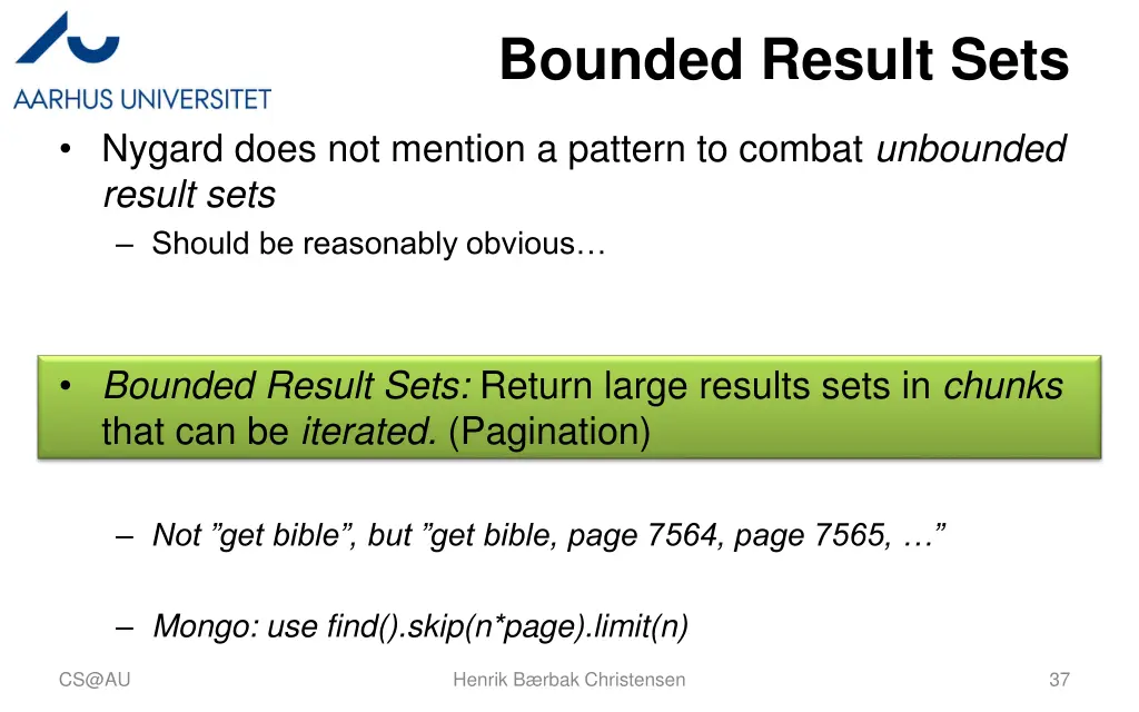 bounded result sets