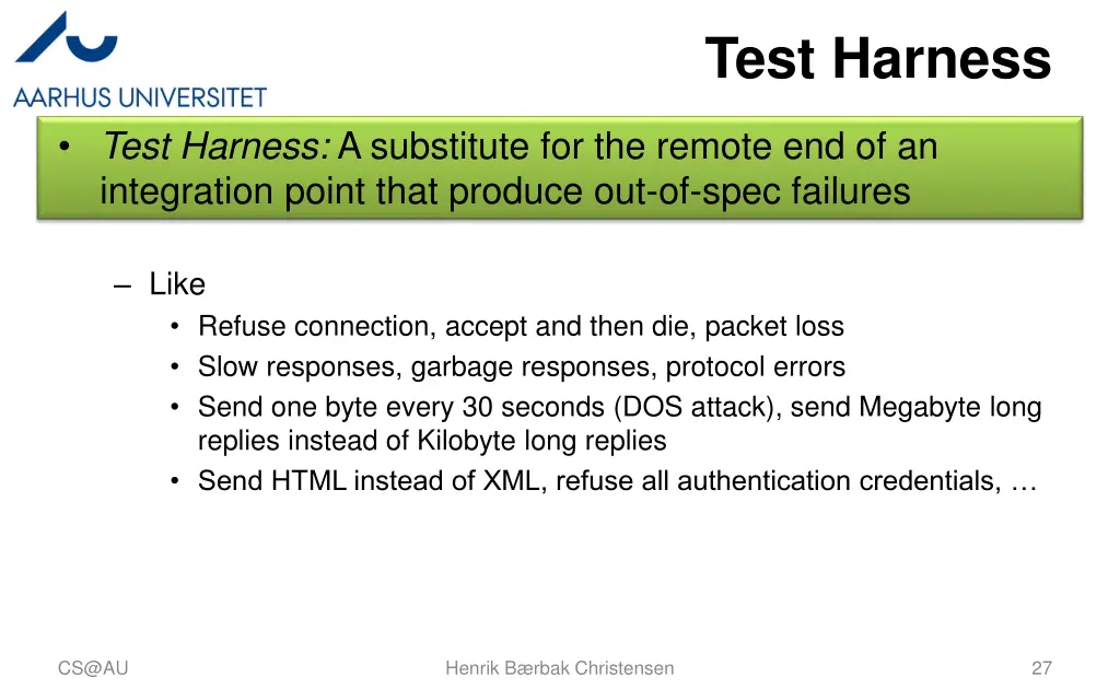 test harness