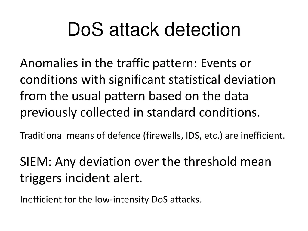 dos attack detection