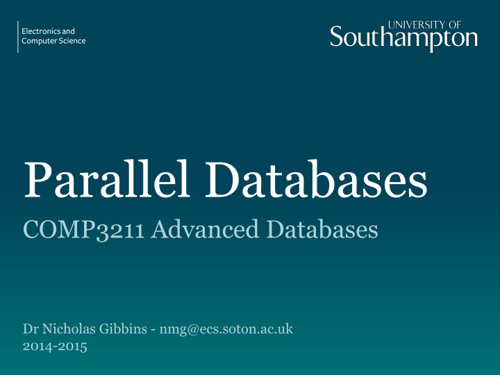 parallel databases comp3211 advanced databases