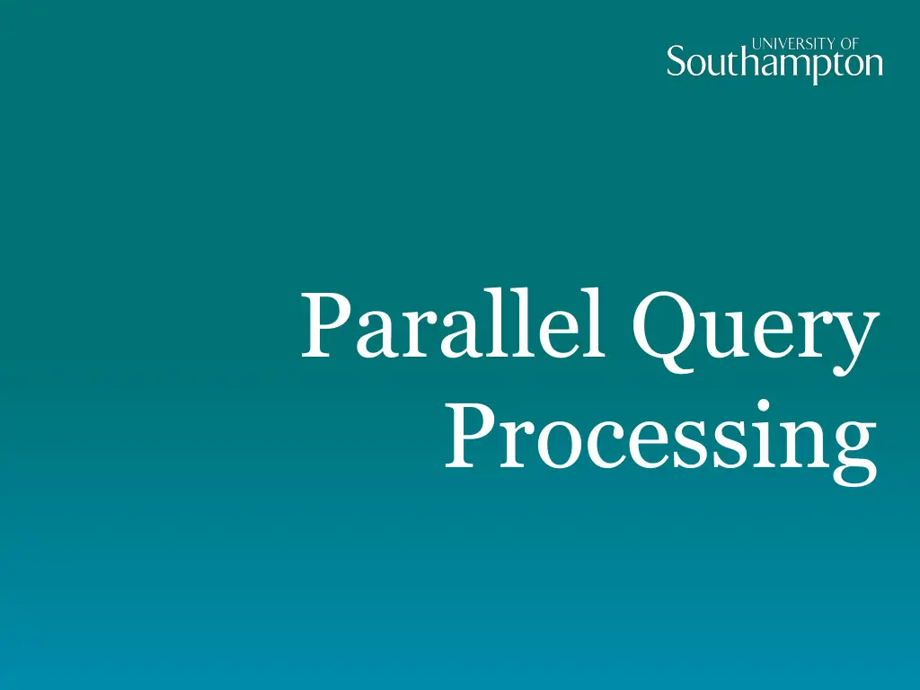 parallel query processing 1