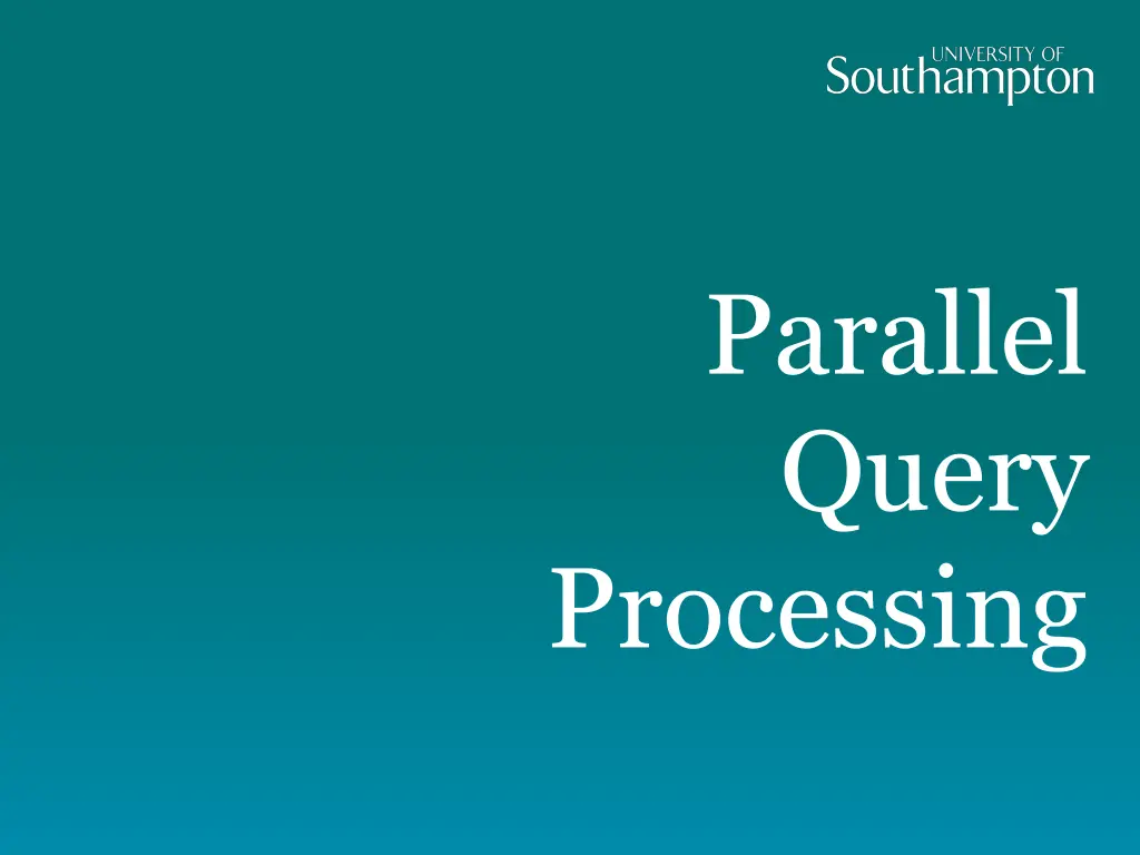 parallel query processing