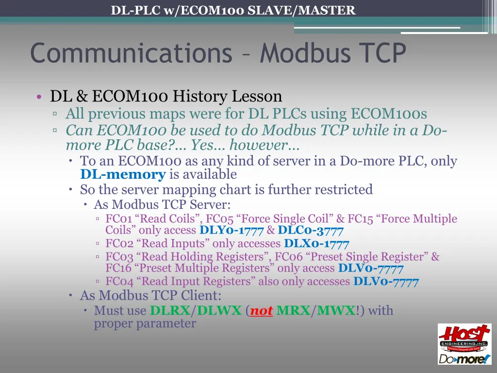 dl plc w ecom100 slave master