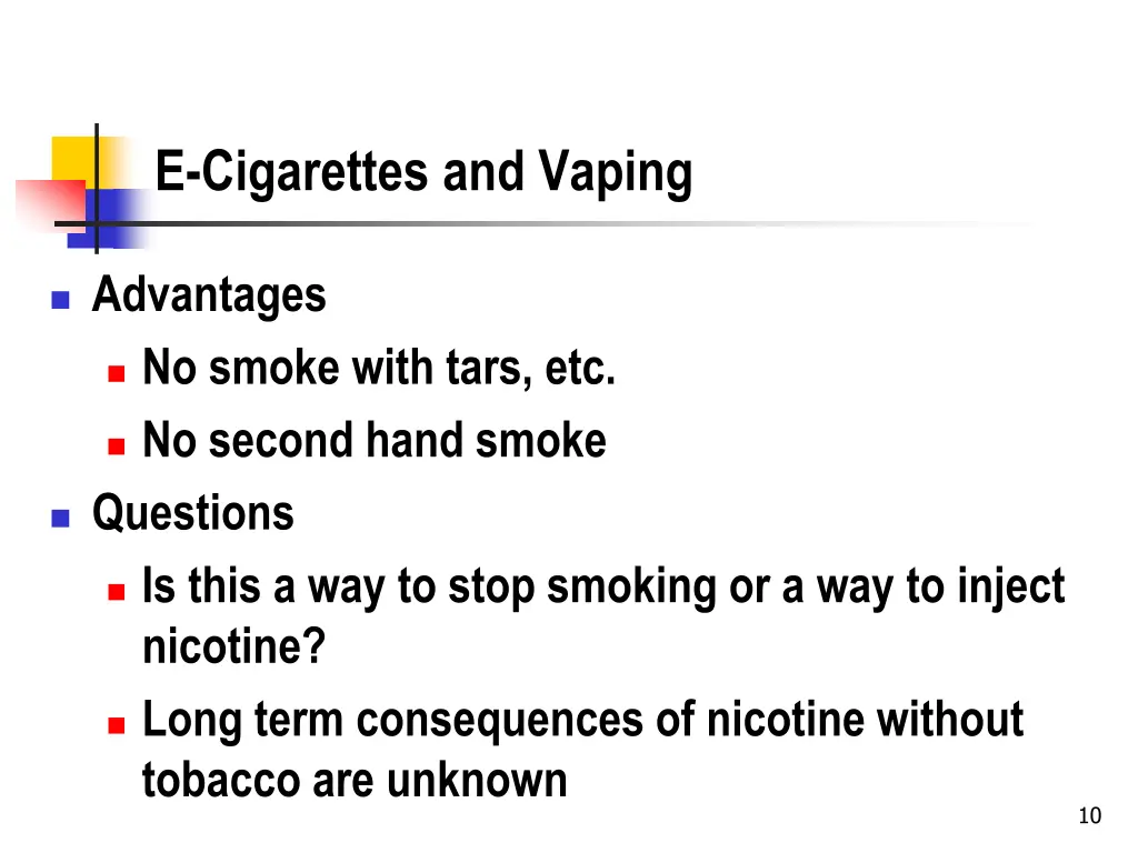 e cigarettes and vaping