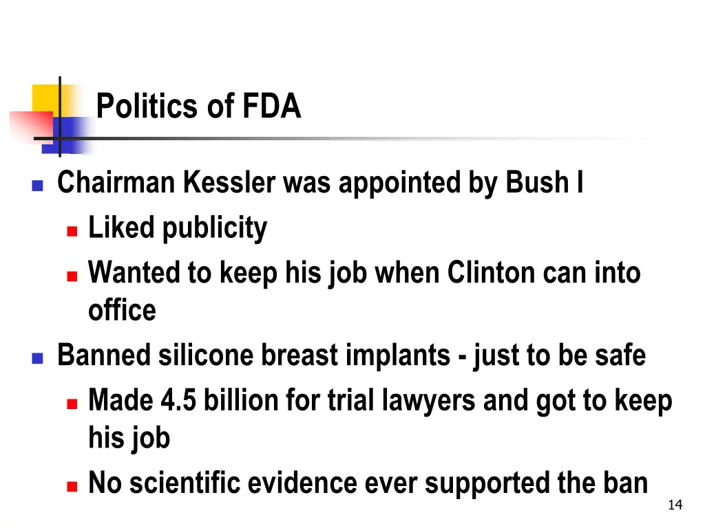 politics of fda