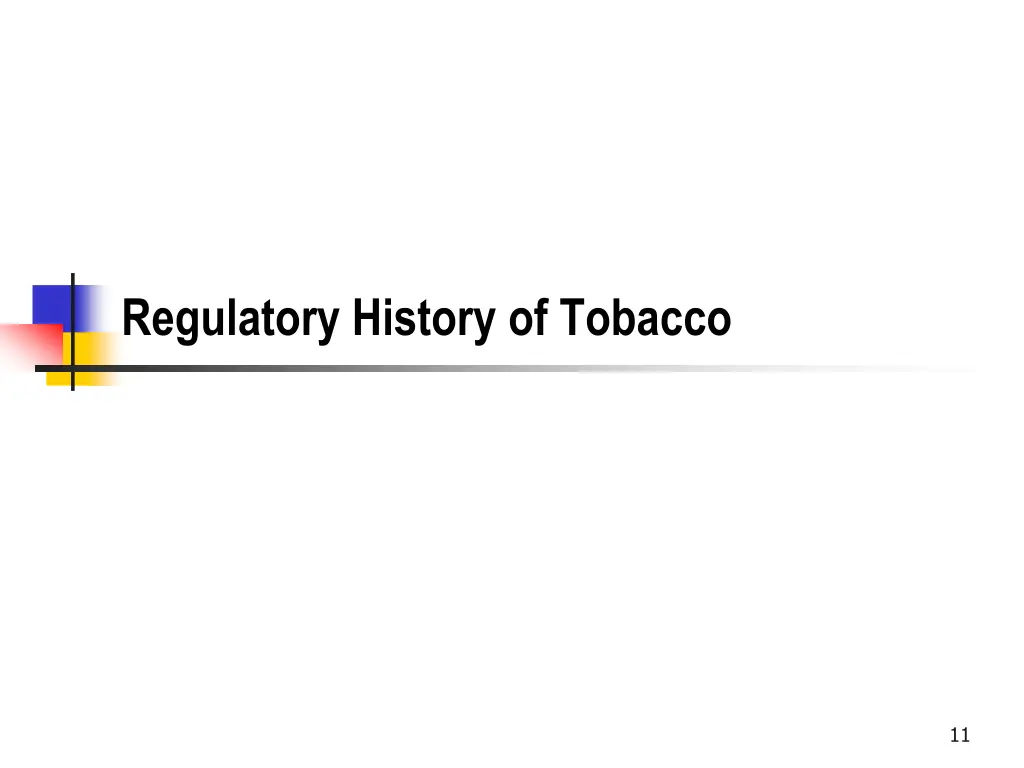 regulatory history of tobacco