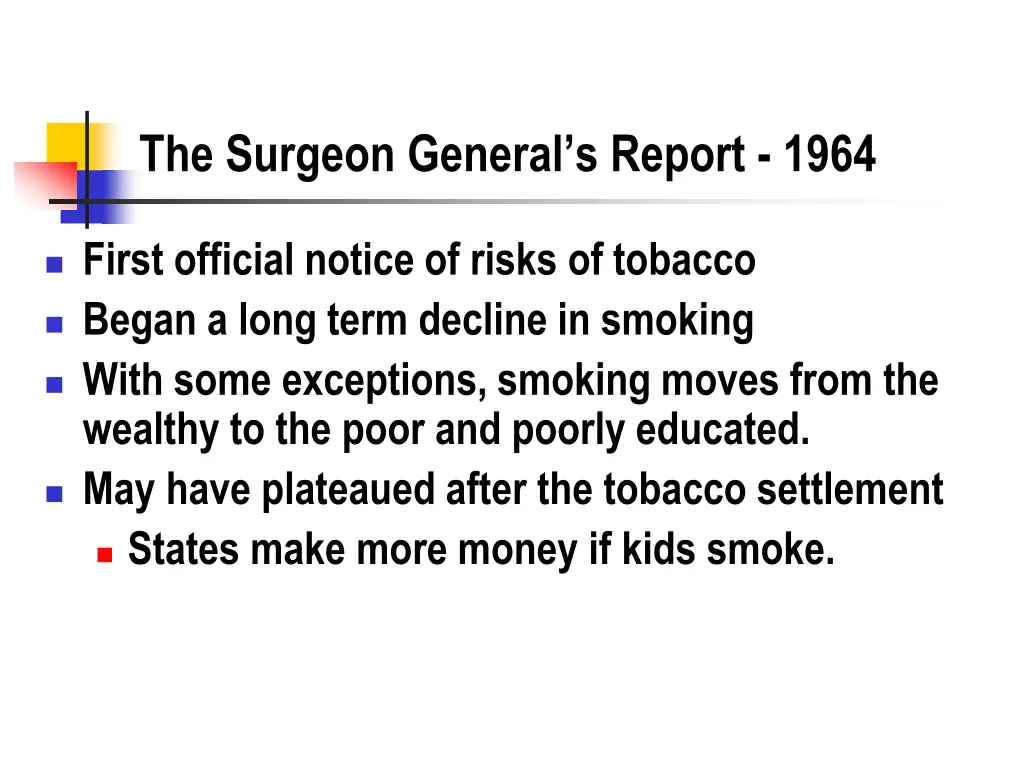 the surgeon general s report 1964