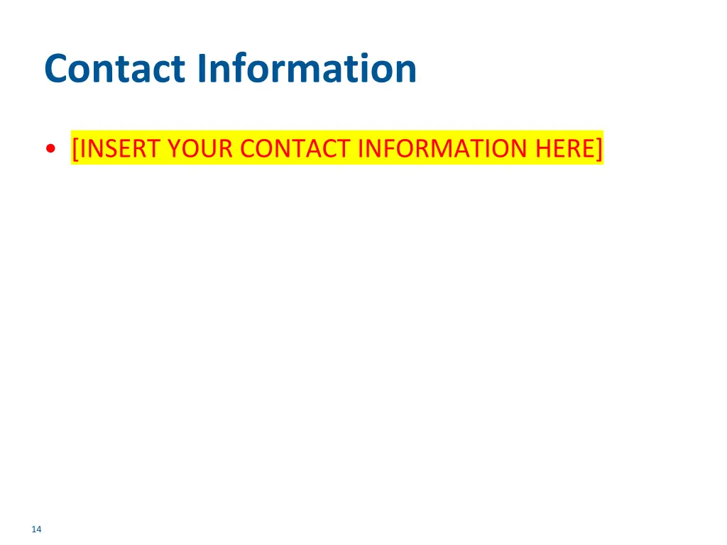 contact information