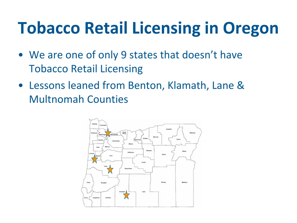 tobacco retail licensing in oregon