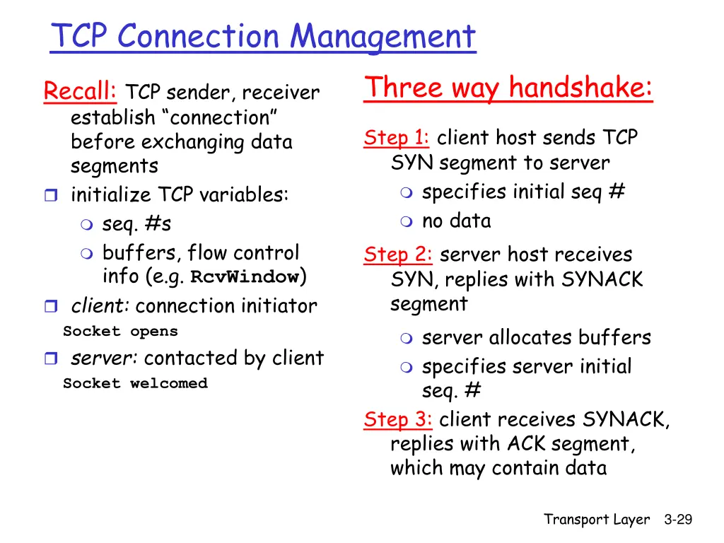 tcp connection management