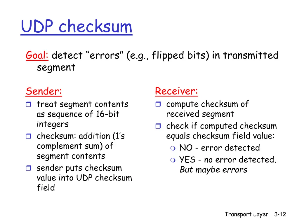 udp checksum