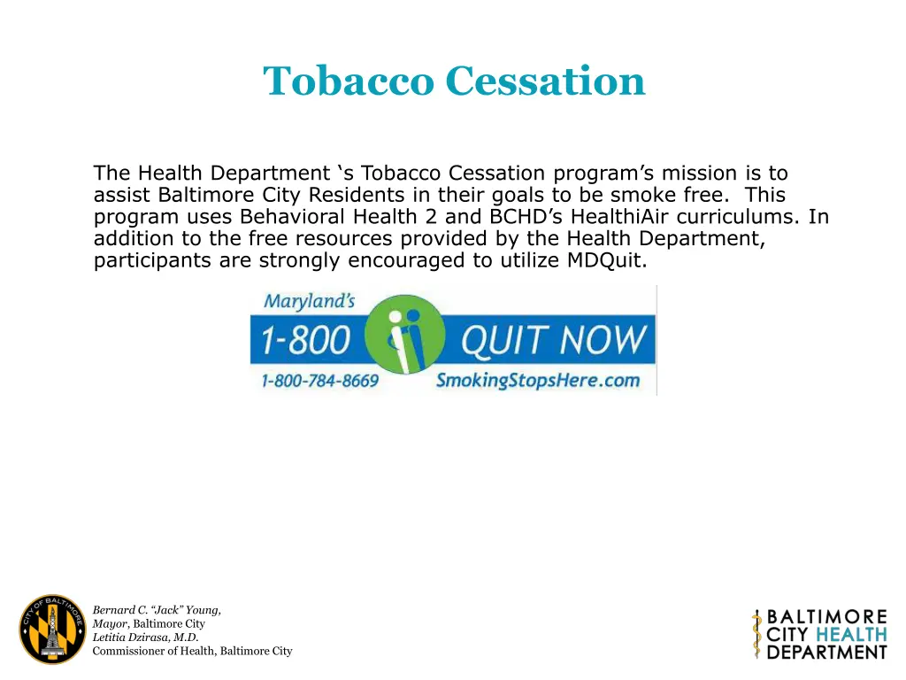 tobacco cessation