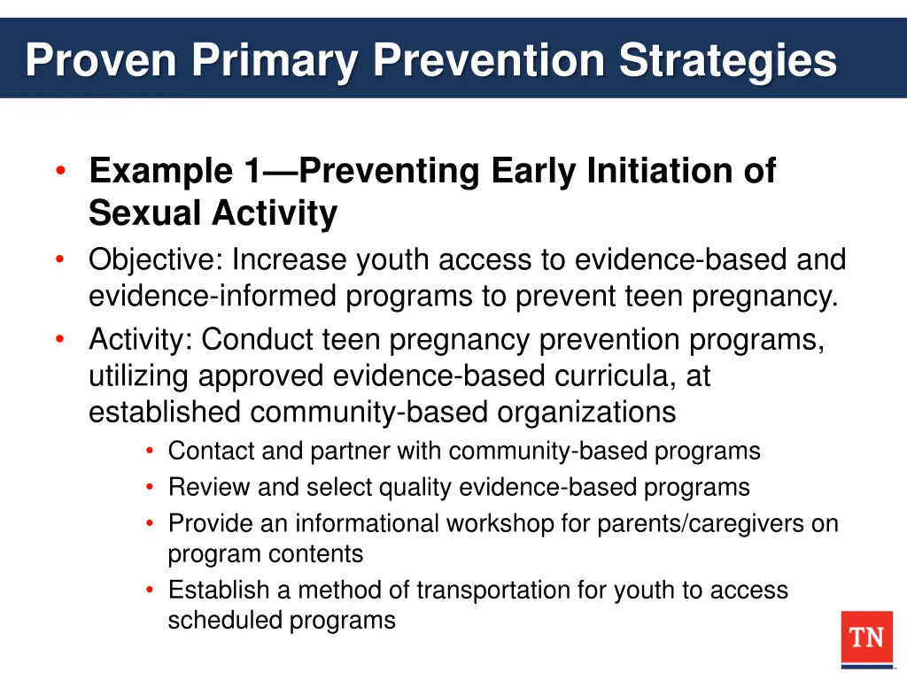 proven primary prevention strategies