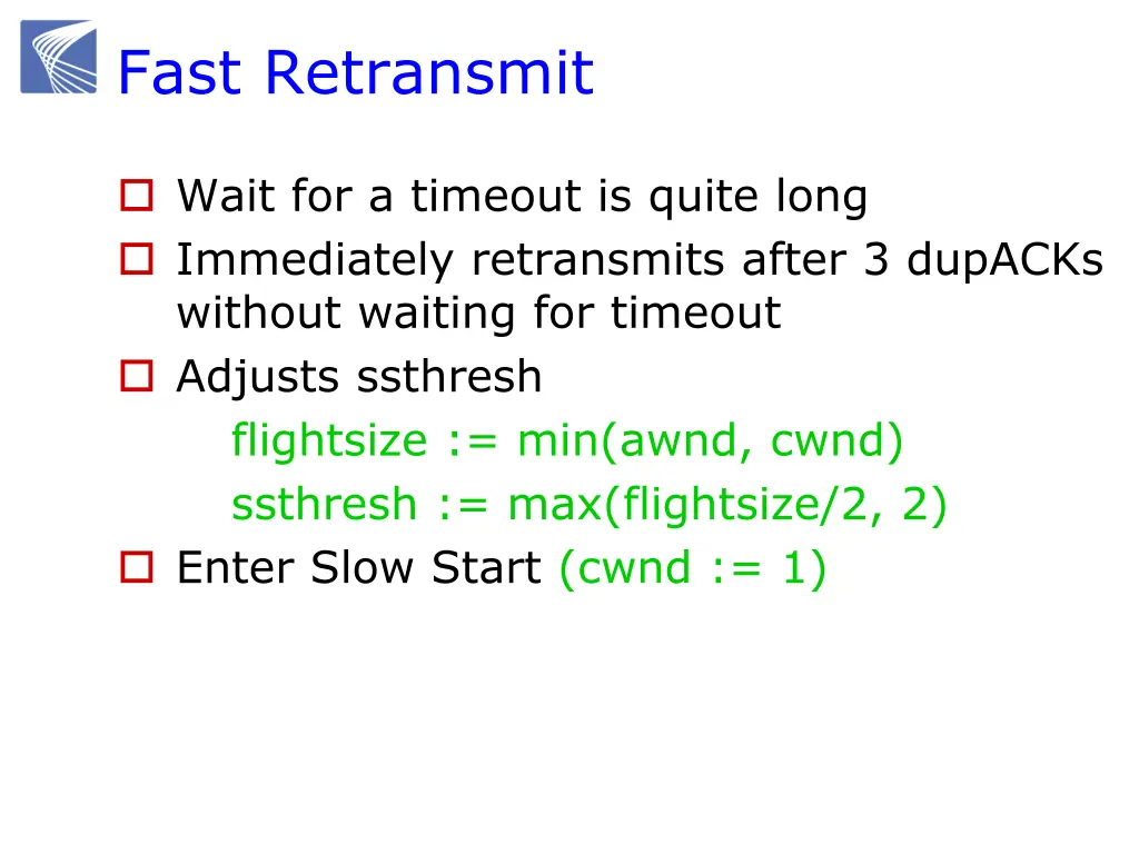 fast retransmit