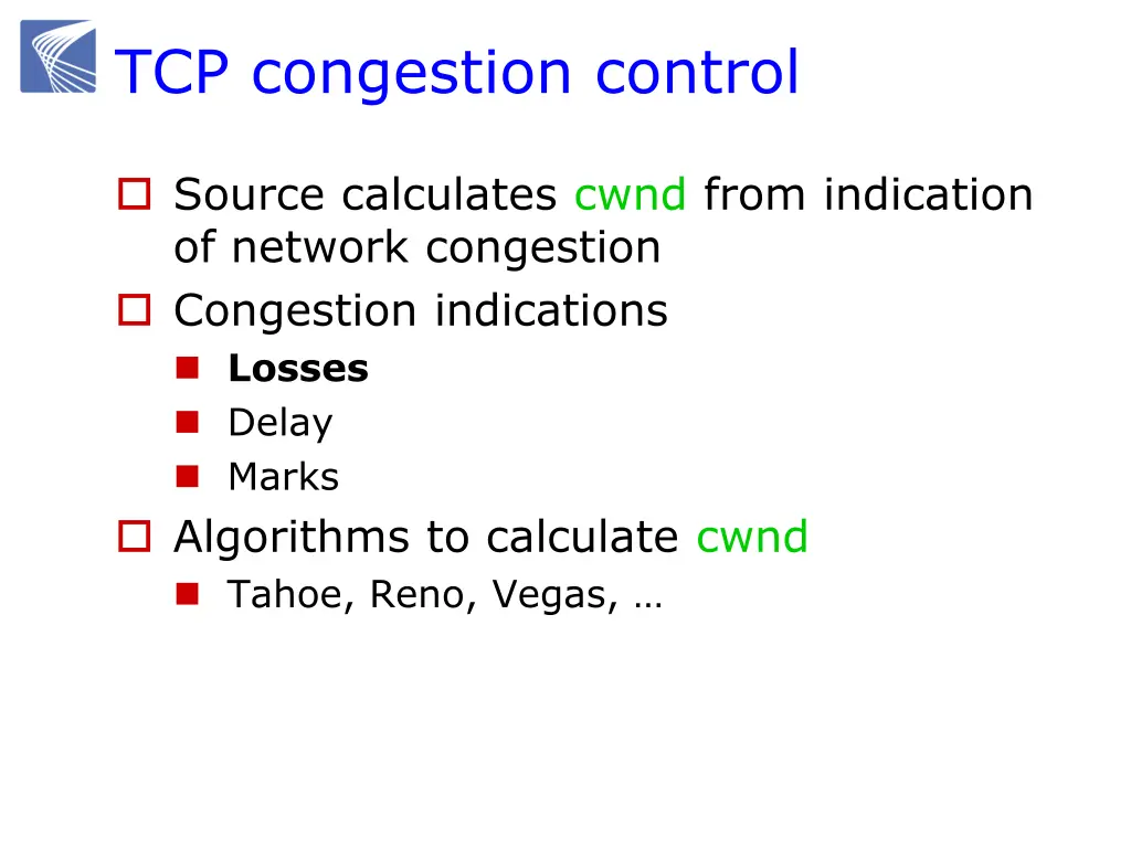 tcp congestion control