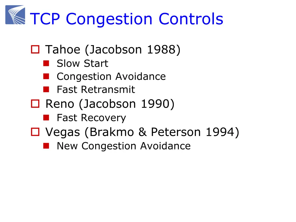 tcp congestion controls