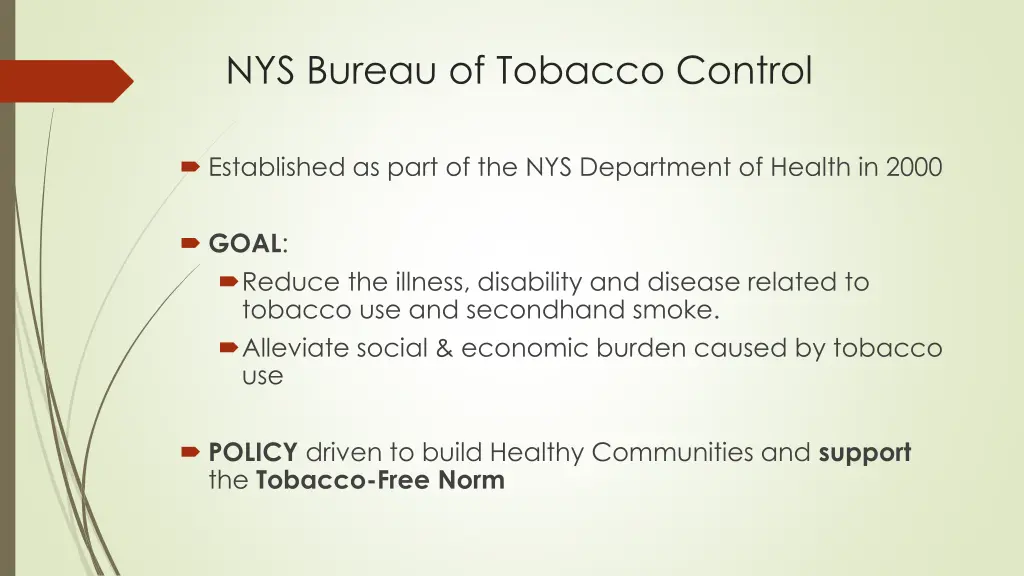 nys bureau of tobacco control