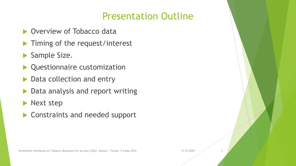 presentation outline