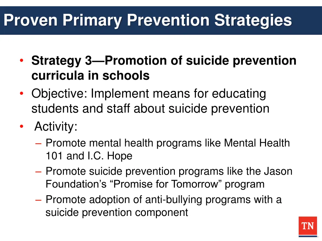 proven primary prevention strategies 2