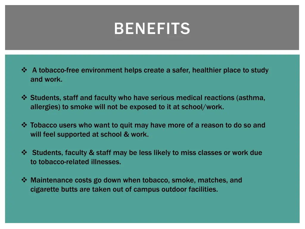 benefits