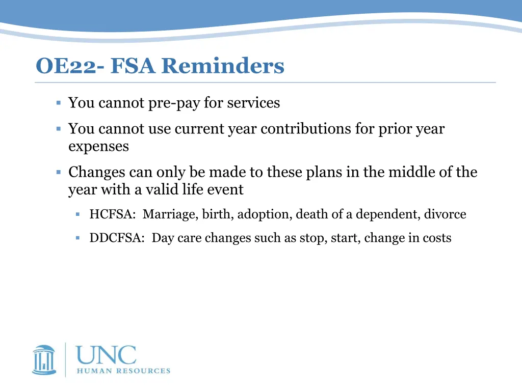 oe22 fsa reminders