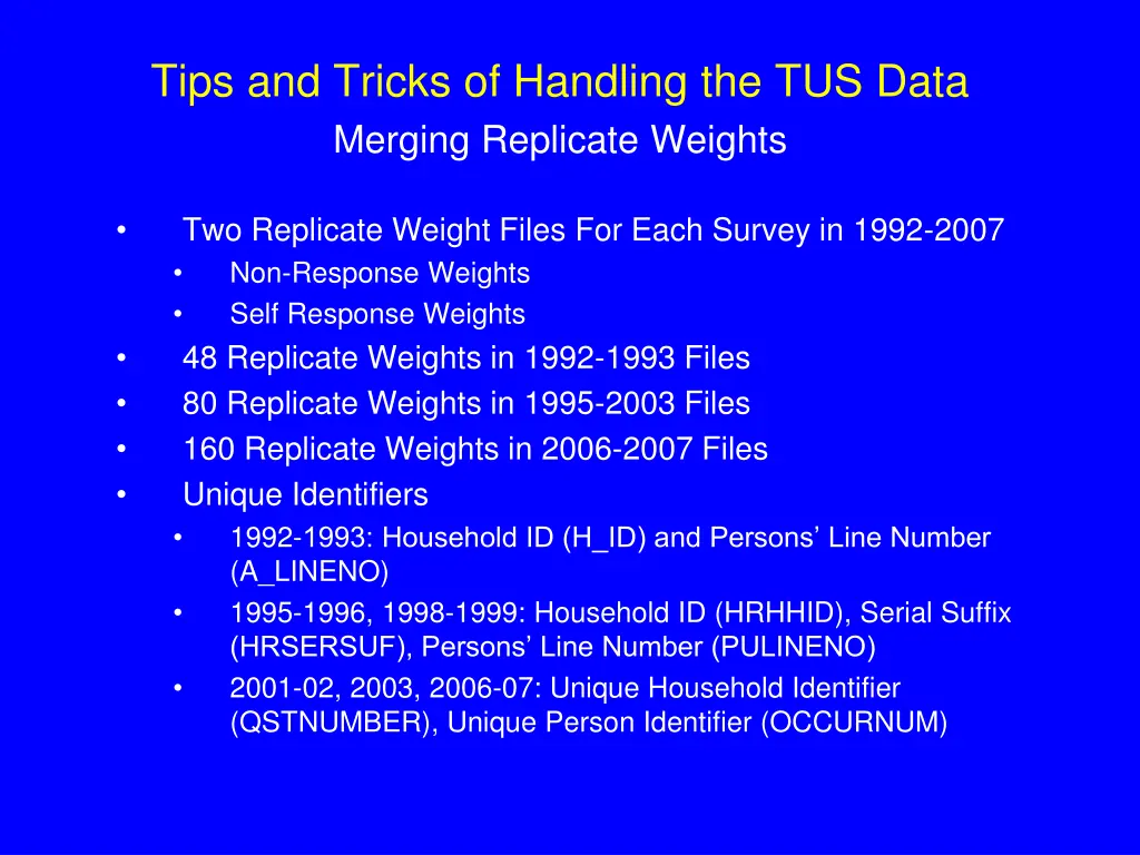 tips and tricks of handling the tus data merging